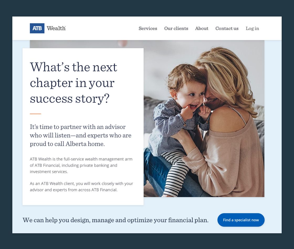 Image of ATB Wealth homepage hero